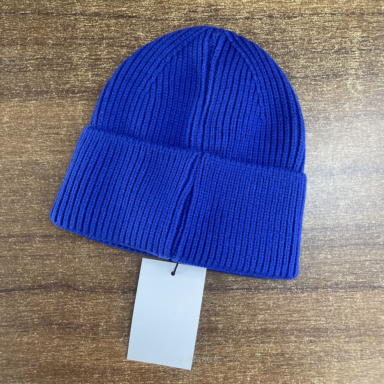 Moncler Logo Patch Ribbed Knit Beanie Black Blue (8) - newkick.org